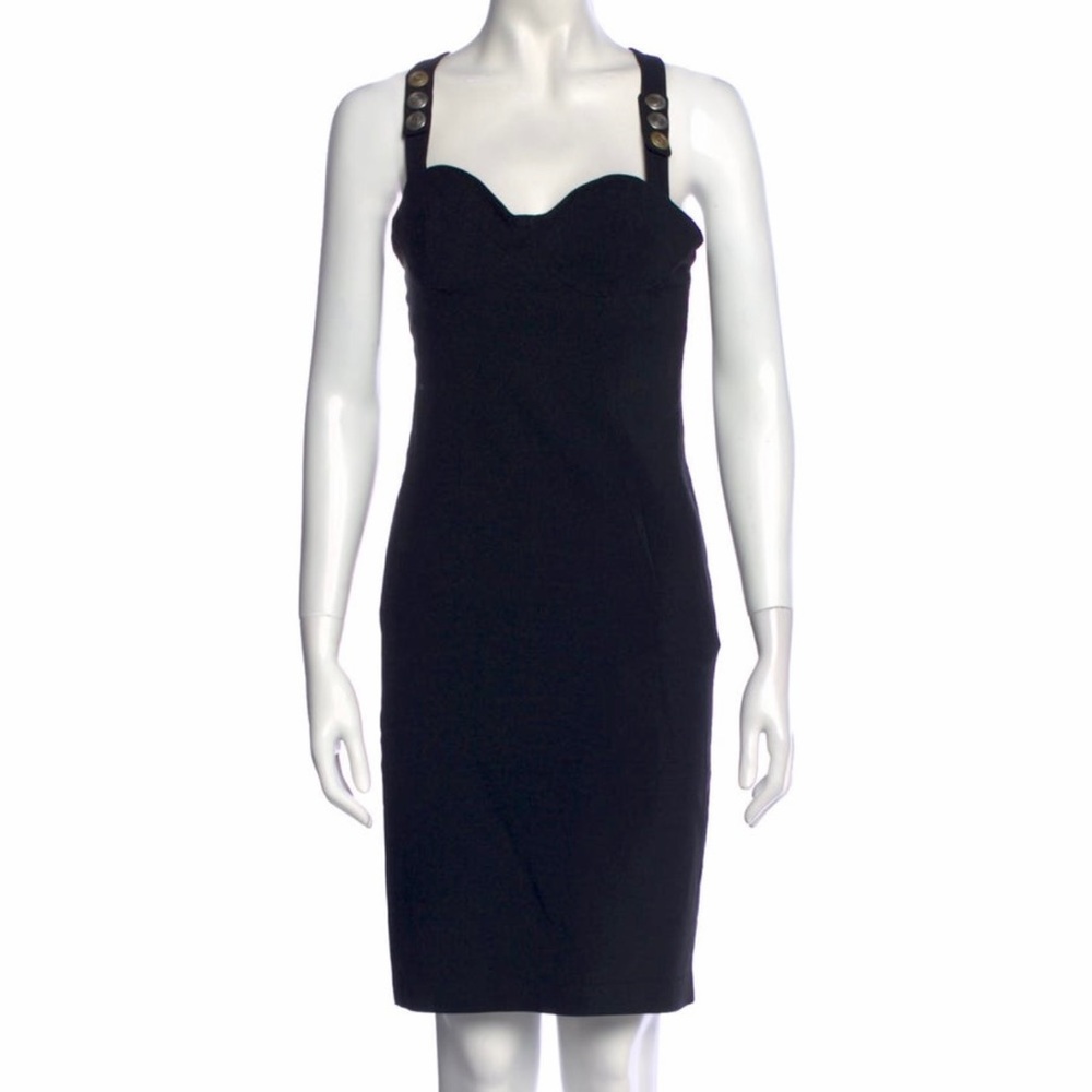Balmain bustier black shift dress 38 FR
